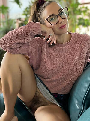 hairy pussy mature glasses upskirt
