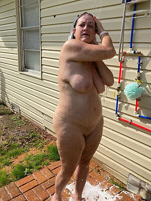 sexy mature chubby took shower